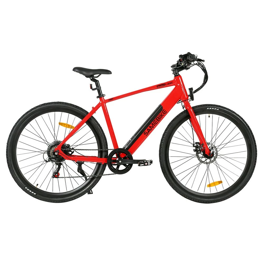 Samebike XWP10 Electric Bike 700*45C KENDA Tires 350W Motor 32Km/h Max Speed 36V 10.4Ah Battery For 40-80KM Range Dual Disc Brakes Shimano 7-Speed Gear App Control - Red 1 Samebike XWP10 Electric Bike 700*45C KENDA Tires 350W Motor 32Km/h Max Speed 36V 10.4Ah Battery For 40-80KM Range Dual Disc Brakes Shimano 7-Speed Gear App Control - Red