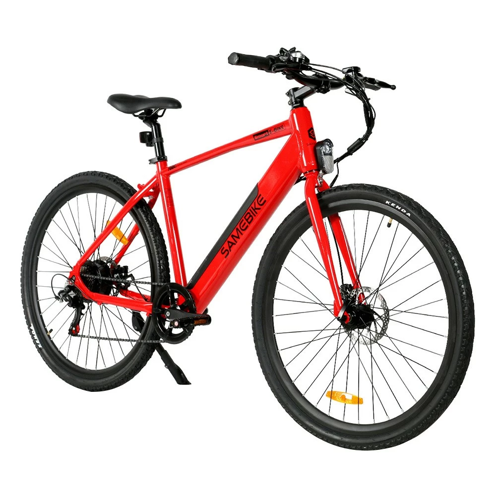 Samebike XWP10 Electric Bike 700*45C KENDA Tires 350W Motor 32Km/h Max Speed 36V 10.4Ah Battery For 40-80KM Range Dual Disc Brakes Shimano 7-Speed Gear App Control - Red 2 Samebike XWP10 Electric Bike 700*45C KENDA Tires 350W Motor 32Km/h Max Speed 36V 10.4Ah Battery For 40-80KM Range Dual Disc Brakes Shimano 7-Speed Gear App Control - Red - Image 2