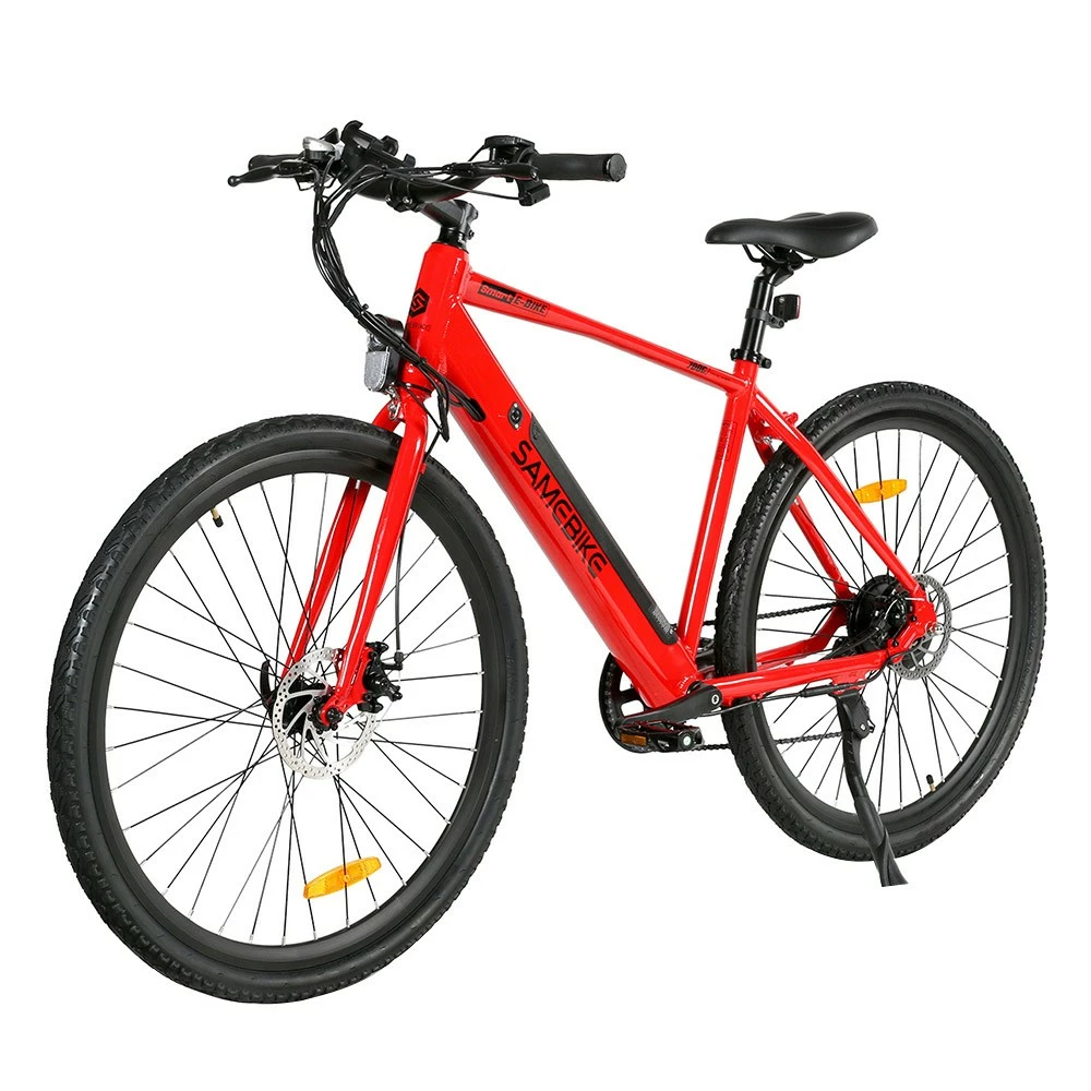 Samebike XWP10 Electric Bike 700*45C KENDA Tires 350W Motor 32Km/h Max Speed 36V 10.4Ah Battery For 40-80KM Range Dual Disc Brakes Shimano 7-Speed Gear App Control - Red 4 Samebike XWP10 Electric Bike 700*45C KENDA Tires 350W Motor 32Km/h Max Speed 36V 10.4Ah Battery For 40-80KM Range Dual Disc Brakes Shimano 7-Speed Gear App Control - Red - Image 4