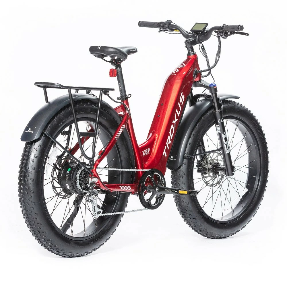 Troxus Explorer Step Thru Electric Bike 26*4.0 Inch Fat Tire 750W Bafang Motor 45Km/h Speed 48V 20Ah Samsung Battery Shimano 8 Speed 125kg Load - Red 2 Troxus Explorer Step Thru Electric Bike 26*4.0 Inch Fat Tire 750W Bafang Motor 45Km/h Speed 48V 20Ah Samsung Battery Shimano 8 Speed 125kg Load - Red - Image 2