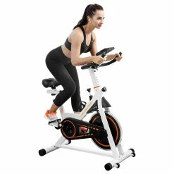 UREVO Indoor Cycling Bike Stationary Exercise Fitness Spinning Bike For Home Cardio Workout Bike Training Wit