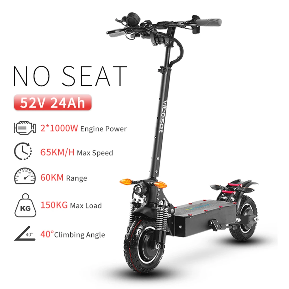 Vicesat VS04 Electric Scooter 10 Inch 2*1000W Motor 52V 24Ah Battery 65Km/h Max Speed 60Km Range 150KG Max Load 2 Vicesat VS04 Electric Scooter 10 Inch 2*1000W Motor 52V 24Ah Battery 65Km/h Max Speed 60Km Range 150KG Max Load - Image 2