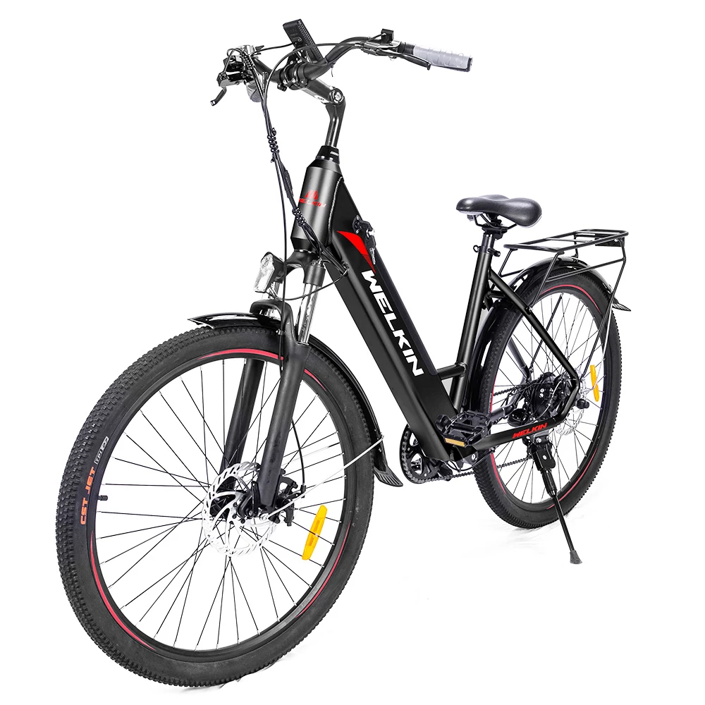 WELKIN WKEM002 Electric Bicycle 27.5*1.95 Inch Tires City Bike 250W Brushless Motor 25Km/h Max Speed 36V 10.4Ah Battery 120KG Max Load - Black 2 WELKIN WKEM002 Electric Bicycle 27.5*1.95 Inch Tires City Bike 250W Brushless Motor 25Km/h Max Speed 36V 10.4Ah Battery 120KG Max Load - Black - Image 2