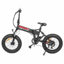 WELKIN WKES001 Electric Bicycle Snow Bike 500W Brushless Motor 48V 10.4Ah Battery 20'' Tires Shimano 7 Speed - Black