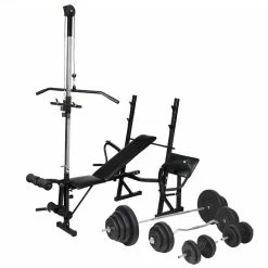 Workout Bench With Weight Rack, Barbell And Dumbbell Set 120 Kg