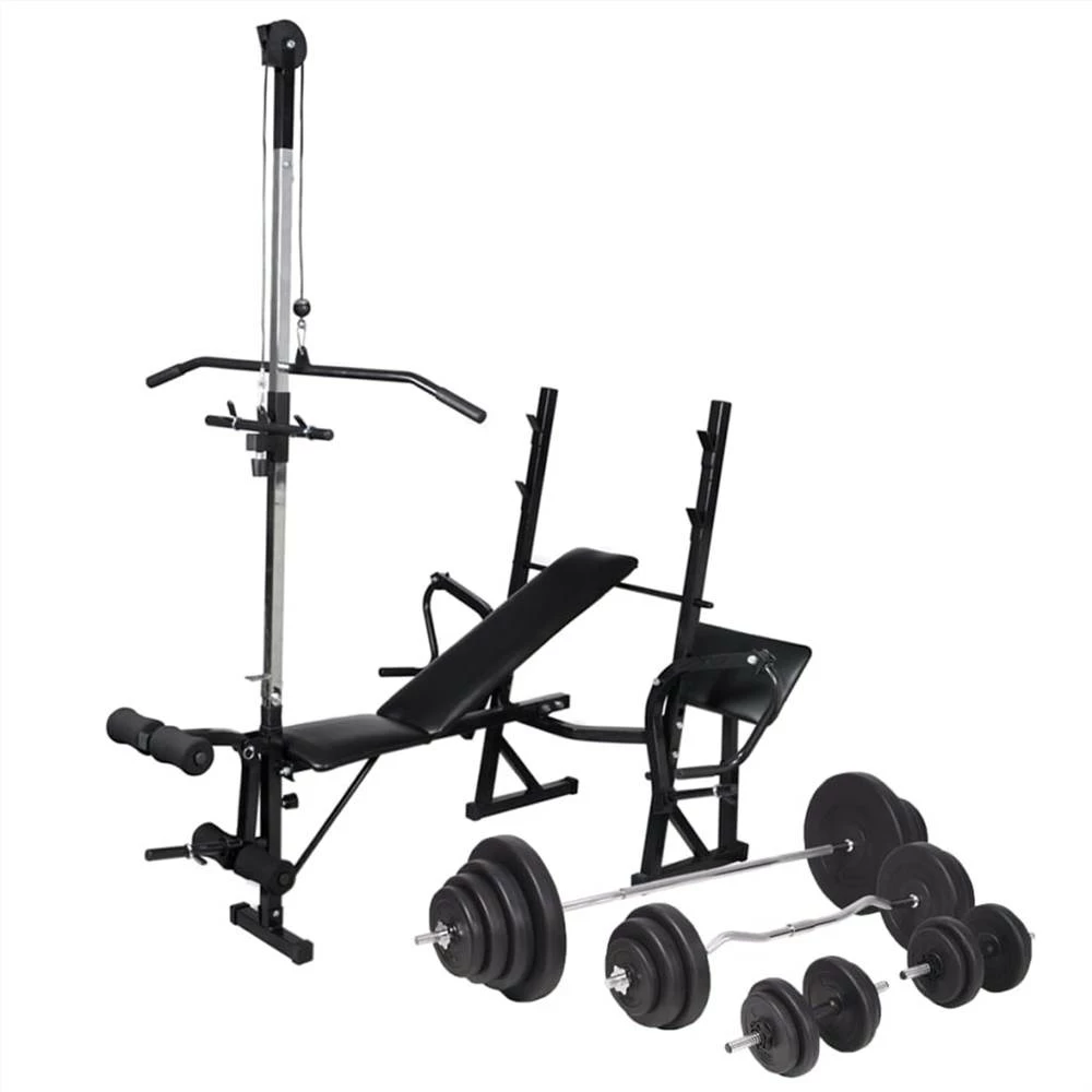Workout Bench With Weight Rack, Barbell And Dumbbell Set 120 Kg