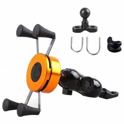 X-type Phone Holder Fit For 4-6" Phone GPS Fixed On E-Scooters Motorcycle Bike - Gold