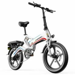 ZHENGBU 20" K6S Electric Bike 500W Motor Shimano 7-Speed 48V 10Ah Battery Commuter Folding Electric Bike - White