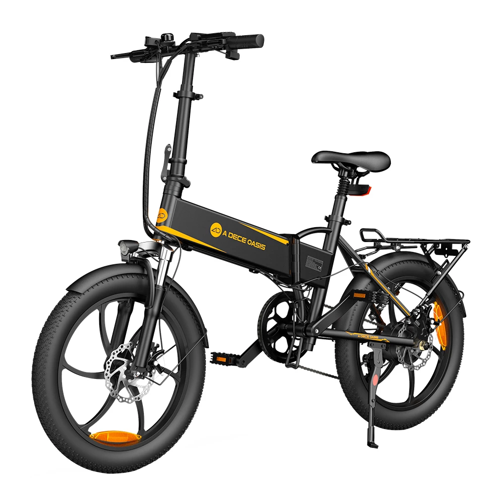 ADO A20 XE 250W Electric Bike Folding Frame 7-Speed Gears Removable 10.4 AH Lithium-Ion Battery E-bike - Black
