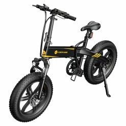 ADO A20F+ International Version Off-road Electric Folding Bike 20*4.0 Inch 500W Brushless DC Motor SHIMANO 7-Speed Rear Derailleur 36V 10.4Ah Removable Battery 25km/h Max Speed Pure Power Up To 50km Range Aluminum Alloy Frame - Black