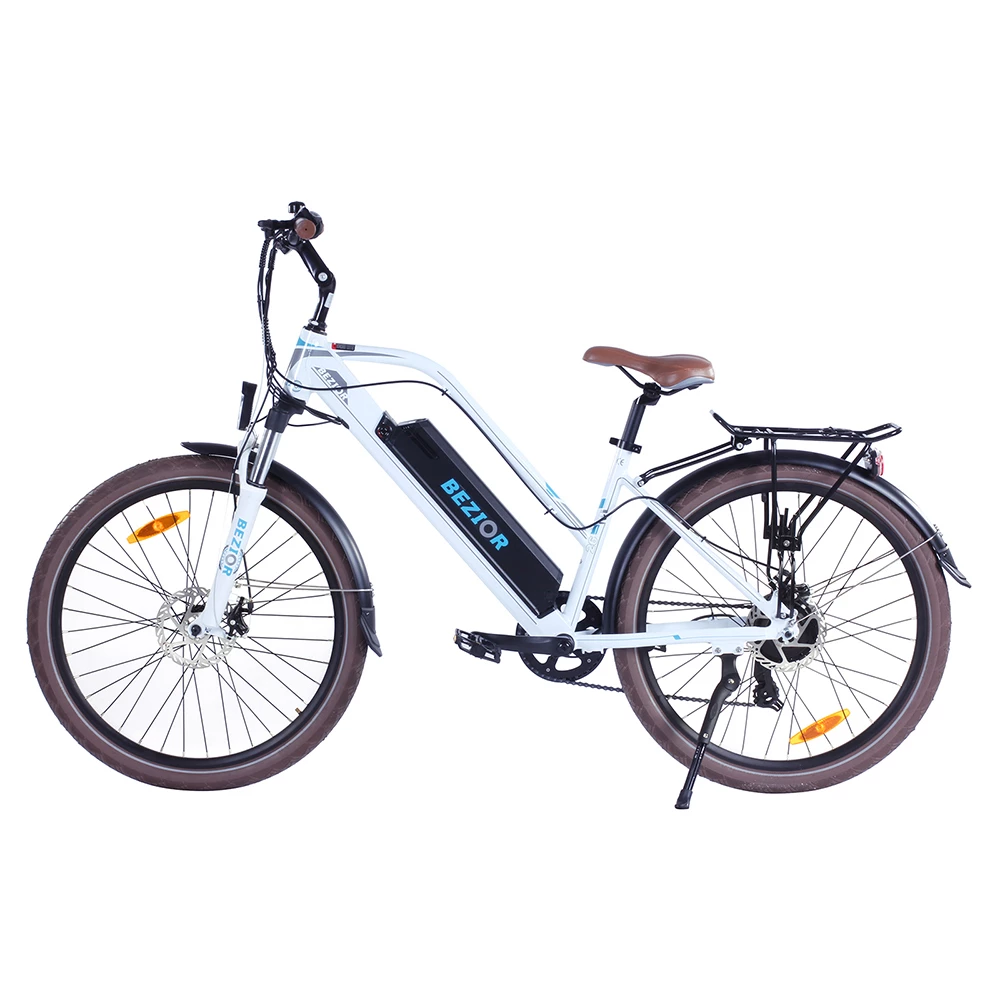 BEZIOR M2 Electric Bike 48V 12.5Ah Battery 250W Brushless Motor 26 Inch Tire Aluminum Alloy Frame Shimano 7-speed Shift Max Speed 25km/h 80KM Power-assisted Mileage Range 5 Inch Smart LCD Meter - White - Image 2