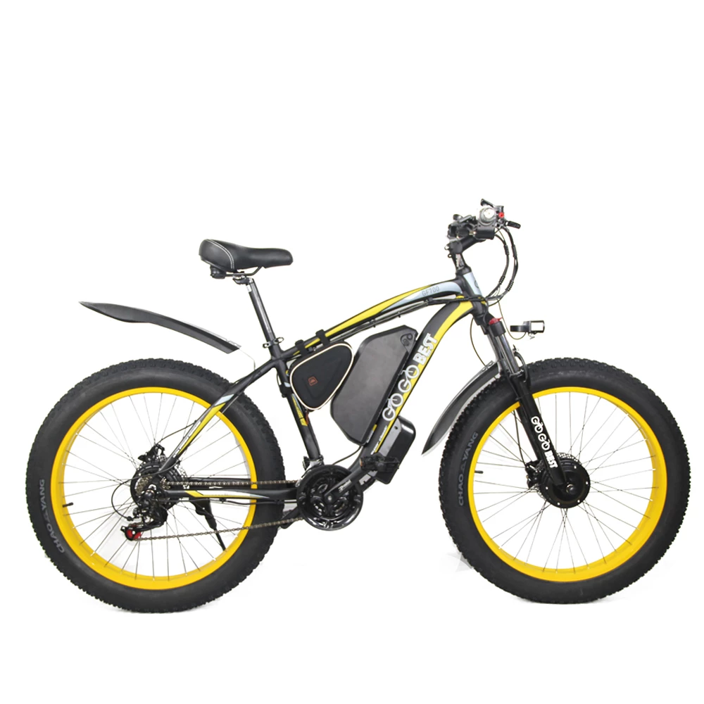 GOGOBEST GF700 26*4.0 Fat Tire Electric Mountain Bike 17.5Ah Battery 500W Dual-Motor 6061 Aluminum Alloy Frame Max Speed 50km/h 70KM Power-assisted Range IP54 Hydraulic Disc Brake MTB Load 200kg - Black Yellow 1 GOGOBEST GF700 26*4.0 Fat Tire Electric Mountain Bike 17.5Ah Battery 500W Dual-Motor 6061 Aluminum Alloy Frame Max Speed 50km/h 70KM Power-assisted Range IP54 Hydraulic Disc Brake MTB Load 200kg - Black Yellow