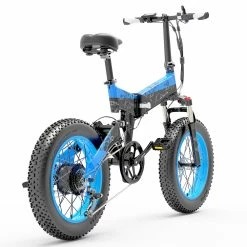 BEZIOR XF200 Folding Electric Bike 48V 15Ah Battery 1000W Motor 20x4.0 Inch Fat Tire Aluminum Alloy Frame Shimano 7-speed Shift Max Speed 40km/h 130KM Power-assisted Mileage Range LCD Display IP54 Waterproof - Black Blue 8 BEZIOR XF200 Folding Electric Bike 48V 15Ah Battery 1000W Motor 20x4.0 Inch Fat Tire Aluminum Alloy Frame Shimano 7-speed Shift Max Speed 40km/h 130KM Power-assisted Mileage Range LCD Display IP54 Waterproof - Black Blue -Zhengbu Shop bezior xf200 folding electric bike 20 inch 15ah 1000w motor black blue 0376eb 1645002119343