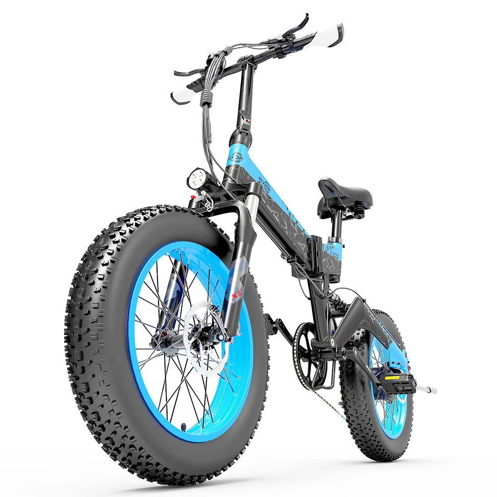 BEZIOR XF200 Folding Electric Bike 48V 15Ah Battery 1000W Motor 20x4.0 Inch Fat Tire Aluminum Alloy Frame Shimano 7-speed Shift Max Speed 40km/h 130KM Power-assisted Mileage Range LCD Display IP54 Waterproof - Black Blue 6 BEZIOR XF200 Folding Electric Bike 48V 15Ah Battery 1000W Motor 20x4.0 Inch Fat Tire Aluminum Alloy Frame Shimano 7-speed Shift Max Speed 40km/h 130KM Power-assisted Mileage Range LCD Display IP54 Waterproof - Black Blue - Image 6