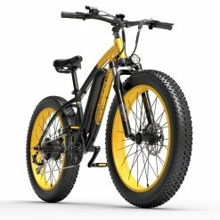 GOGOBEST GF600 Electric Bike 48V 13Ah Battery 1000W Motor 26x4.0 Inch Fat Tire Aluminum Alloy Frame Shimano 7-speed Shift Max Speed 40km/h 110KM Power-assisted Mileage Range LCD Display IP54 Waterproof - Black Yellow -Zhengbu Shop bezior xf200 folding electric bike 20x4 0 inch 15ah 1000w black yellow 1631788499692
