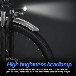 Alternative view of ONESPORT BK1 Electric Bike 26 Inch Tires 36V 350W Motor 10Ah Battery 25Km/h Max Speed Shimano 7 Speed Gear Front Suspension And Dual Disc Brakes 120KG Max Load - Black