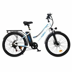 ONESPORT BK1 Electric Bike 26 Inch Tires 36V 350W Motor 10Ah Battery 25Km/h Max Speed Shimano 7 Speed Gear Front Suspension And Dual Disc Brakes 120KG Max Load - White