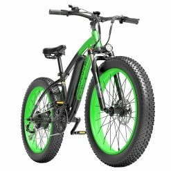 GOGOBEST GF600 Electric Bike 48V 13Ah Battery 1000W Motor 26x4.0 Inch Fat Tire Max Speed 40Km/h 110KM Power-assisted Mileage Range LCD Display IP54 Waterproof Aluminum Alloy Frame Shimano 7-speed Shift - Black Green
