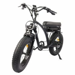 BEZIOR XF001 Retro Electric Bike 20*4.0 Inch Fat Tires 1000W Motor 12.5Ah 48V Battery 45Km/h Max Speed 120kg Max Load Shimano 7-Speed Dual Mechanical Disc Brakes Front & Rear Suspension Fork LCD Display - Black