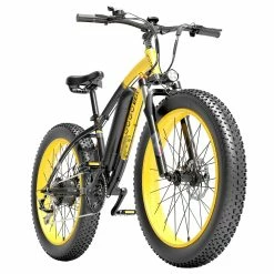 GOGOBEST GF600 Electric Bike 48V 13Ah Battery 1000W Motor 26x4.0 Inch Fat Tire Max Speed 40Km/h 110KM Power-assisted Mileage Range LCD Display IP54 Waterproof Aluminum Alloy Frame Shimano 7-speed Shift - Black Yellow