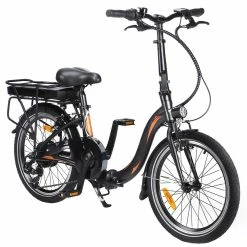 FAFREES 20F054 250W Electric Bike 20 Inch Folding Frame 7-Speed Gears With Removable 10AH Battery LED Light - Black