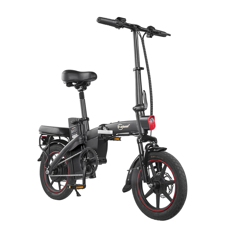 DYU A5 Standard Folding Moped Electric Bike 14inch 25km/h Speed 40km Mileage Range Removable 7.5Ah Battery 350W Double Brake System Max Load 150kg - Black 2 DYU A5 Standard Folding Moped Electric Bike 14inch 25km/h Speed 40km Mileage Range Removable 7.5Ah Battery 350W Double Brake System Max Load 150kg - Black - Image 2