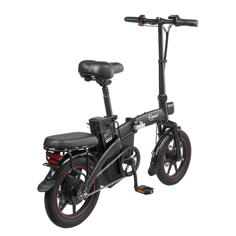 DYU A5 Standard Folding Moped Electric Bike 14inch 25km/h Speed 40km Mileage Range Removable 7.5Ah Battery 350W Double Brake System Max Load 150kg - Black 3 DYU A5 Standard Folding Moped Electric Bike 14inch 25km/h Speed 40km Mileage Range Removable 7.5Ah Battery 350W Double Brake System Max Load 150kg - Black - Image 3