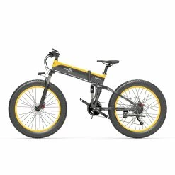 BEZIOR X1500 Fat Tire Folding Electric Mountain Bike 12.8Ah Battery BMS 1500W Motor 26*4.0 Inch Wheels Aluminum Alloy Frame Shimano 27-speed Shifter Max Speed 40km/h 100KM Power-assisted Range IP54 Oil Disc Brake MTB - Black Yellow -Zhengbu Shop ezior x500 26 inch fat tire 10 4ah 500w folding electric bike 1625644790822