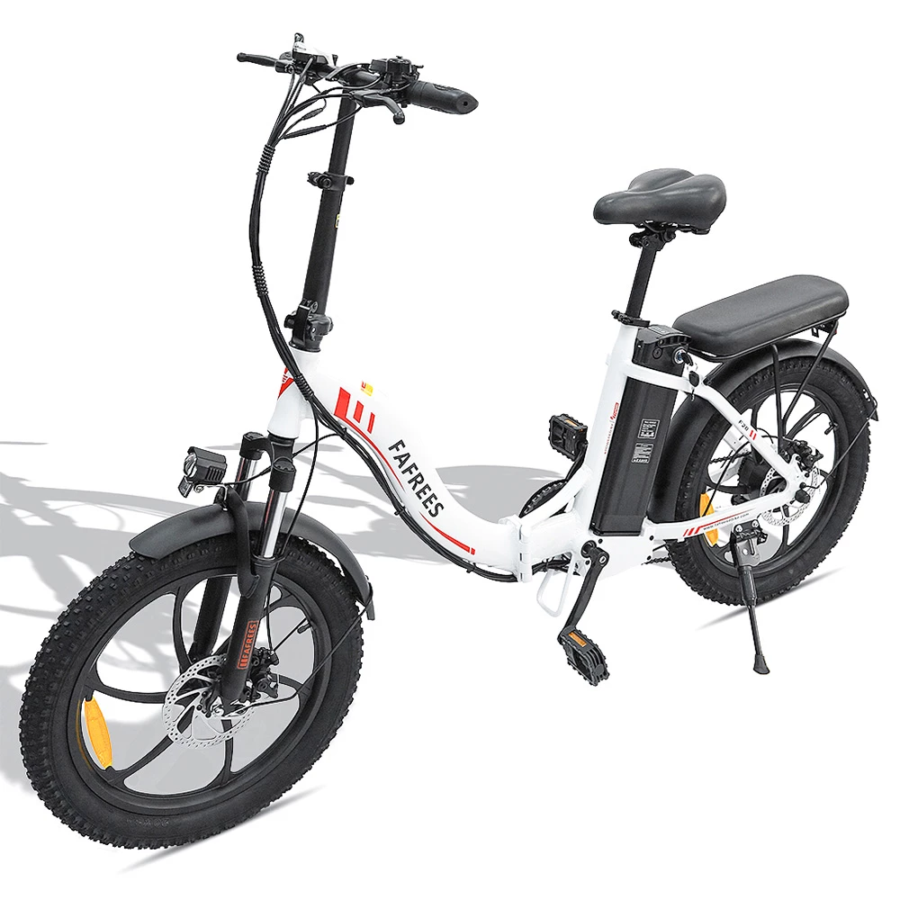 FAFREES F20 Electric Bike 20 Inch Folding Frame E-bike 7-Speed Gears With Removable 15AH Lithium Battery - White 3 FAFREES F20 Electric Bike 20 Inch Folding Frame E-bike 7-Speed Gears With Removable 15AH Lithium Battery - White - Image 3