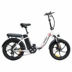 FAFREES F20 Electric Bike 20 Inch Folding Frame E-bike 7-Speed Gears With Removable 15AH Lithium Battery - White