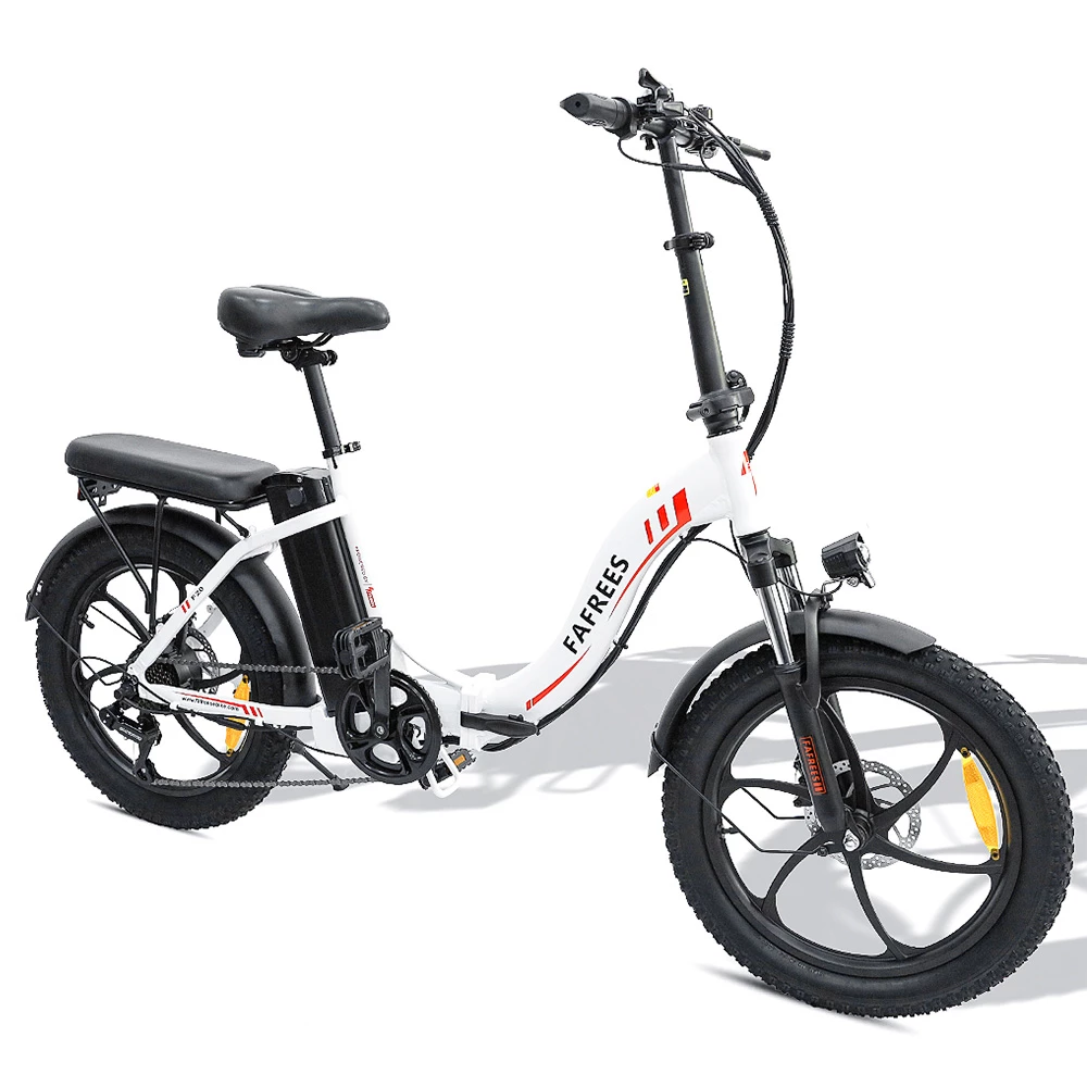 FAFREES F20 Electric Bike 20 Inch Folding Frame E-bike 7-Speed Gears With Removable 15AH Lithium Battery - White 2 FAFREES F20 Electric Bike 20 Inch Folding Frame E-bike 7-Speed Gears With Removable 15AH Lithium Battery - White - Image 2