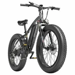 GOGOBEST GF600 Electric Bike 48V 13Ah Battery 1000W Motor 26x4.0 Inch Fat Tire Max Speed 40Km/h 110KM Power-assisted Mileage Range LCD Display IP54 Waterproof Aluminum Alloy Frame Shimano 7-speed Shift - Black Grey