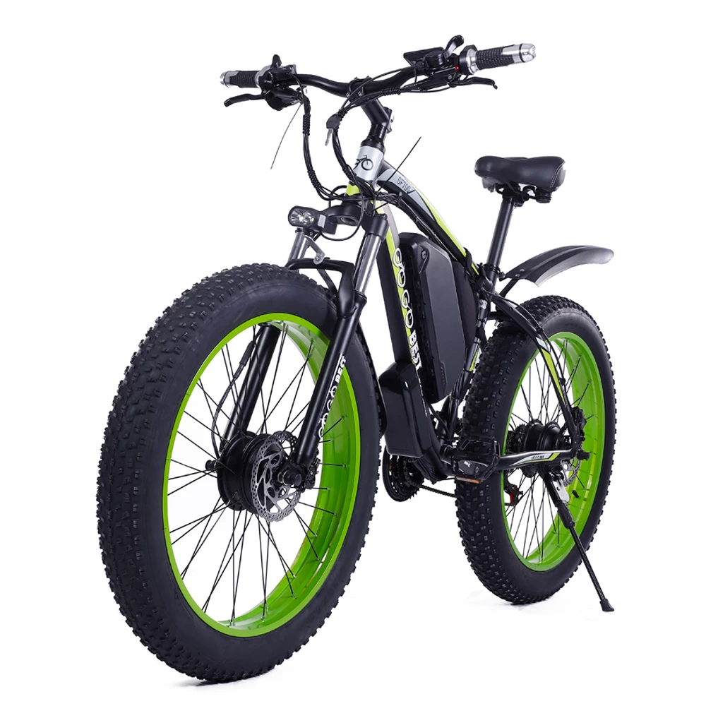 GOGOBEST GF700 26*4.0 Inch Fat Tire Electric Mountain Bike 48V 17.5Ah Battery 2*500W Dual Motor Max Speed 50Km/h 70KM Power-Assisted Range Max Load 200KG IP54 Waterproof Hydraulic Disc Brake MTB Bike 6061 Aluminum Alloy Frame - Black Green 2 GOGOBEST GF700 26*4.0 Inch Fat Tire Electric Mountain Bike 48V 17.5Ah Battery 2*500W Dual Motor Max Speed 50Km/h 70KM Power-Assisted Range Max Load 200KG IP54 Waterproof Hydraulic Disc Brake MTB Bike 6061 Aluminum Alloy Frame - Black Green - Image 2