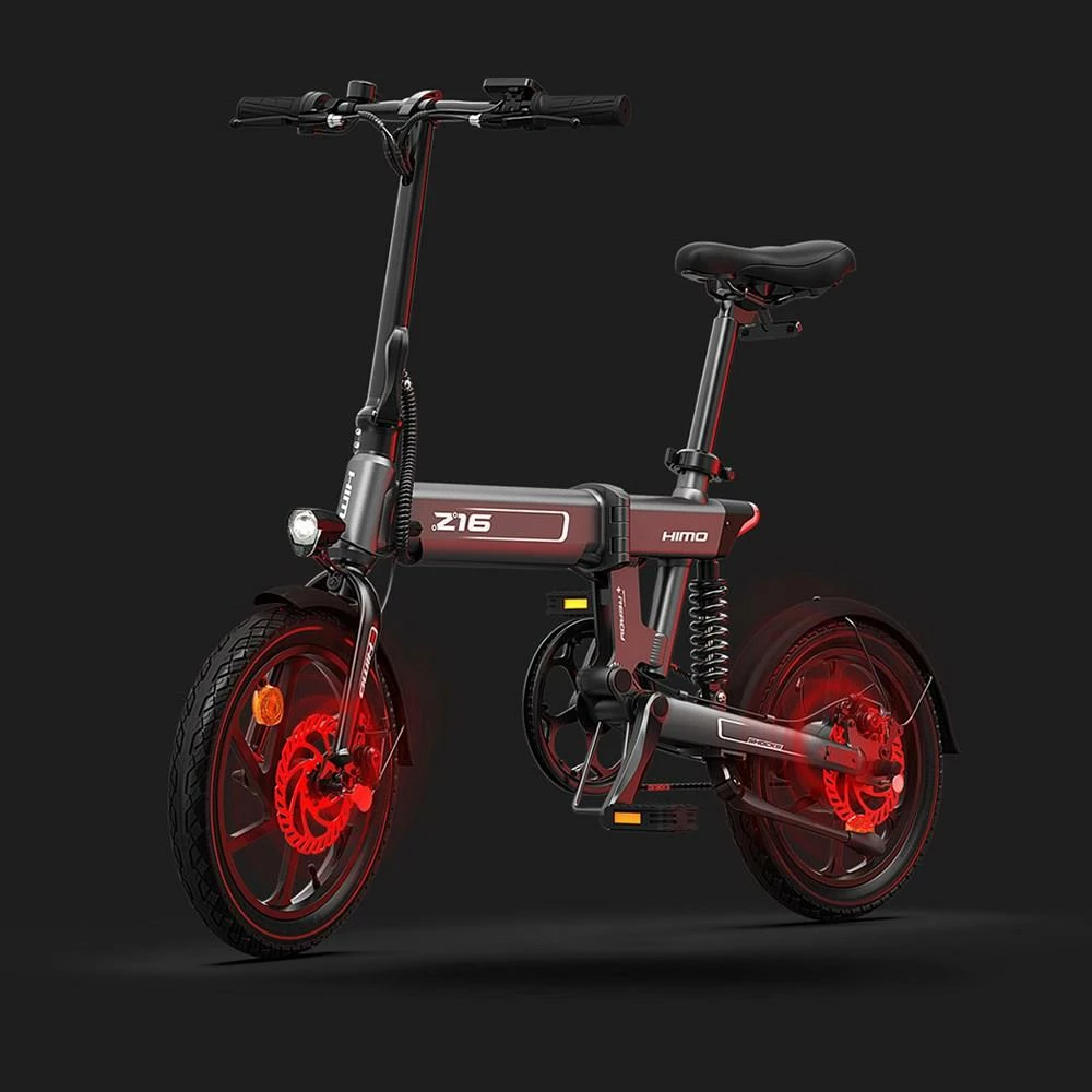 HIMO Z16 Folding Electric Bicycle 16 Inch 250W Motor Up To 80km Range Max Speed 25km/h 10Ah Removable Battery IPX7 Waterproof Smart Display Dual Disc Brake Global Version - Gray - Image 4