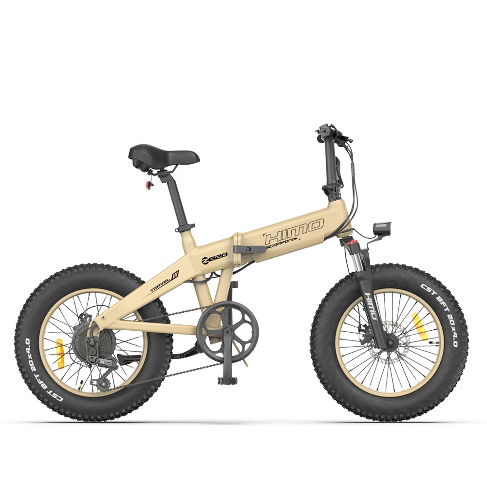HIMO ZB20 MAX Global Version Folding Electric Mountain Bike 20" Wheels 4 Inch Fat Wide Tires 250W Motor Shimano 6 Speeds Derailleur 48V 10Ah Detachable Lithium Battery Dual Disc Brake Hydraulic Shock Folk LCD Display Up To 80km - Khaki 1 HIMO ZB20 MAX Global Version Folding Electric Mountain Bike 20" Wheels 4 Inch Fat Wide Tires 250W Motor Shimano 6 Speeds Derailleur 48V 10Ah Detachable Lithium Battery Dual Disc Brake Hydraulic Shock Folk LCD Display Up To 80km - Khaki