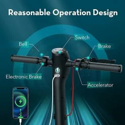 IScooter M5 Pro Electric Scooter 8.5 Inch Honeycomb Tire 350W Motor 31Km/h Max Speed 7.8Ah Battery For 35KM Range Front And Rear Shock Absorbers APP Control 9 IScooter M5 Pro Electric Scooter 8.5 Inch Honeycomb Tire 350W Motor 31Km/h Max Speed 7.8Ah Battery For 35KM Range Front And Rear Shock Absorbers APP Control -Zhengbu Shop iScooter M5pro Electric Scooter 8 5 Honeycomb Tire 518822 3