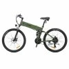 KAISDA K1-V Electric Bike 26 Inch Foldable Mountain Bike 250W Motor 25Km/h Max Speed 36V 10.4Ah Battery 70KM Max Range 120KG Max Load - Army Green