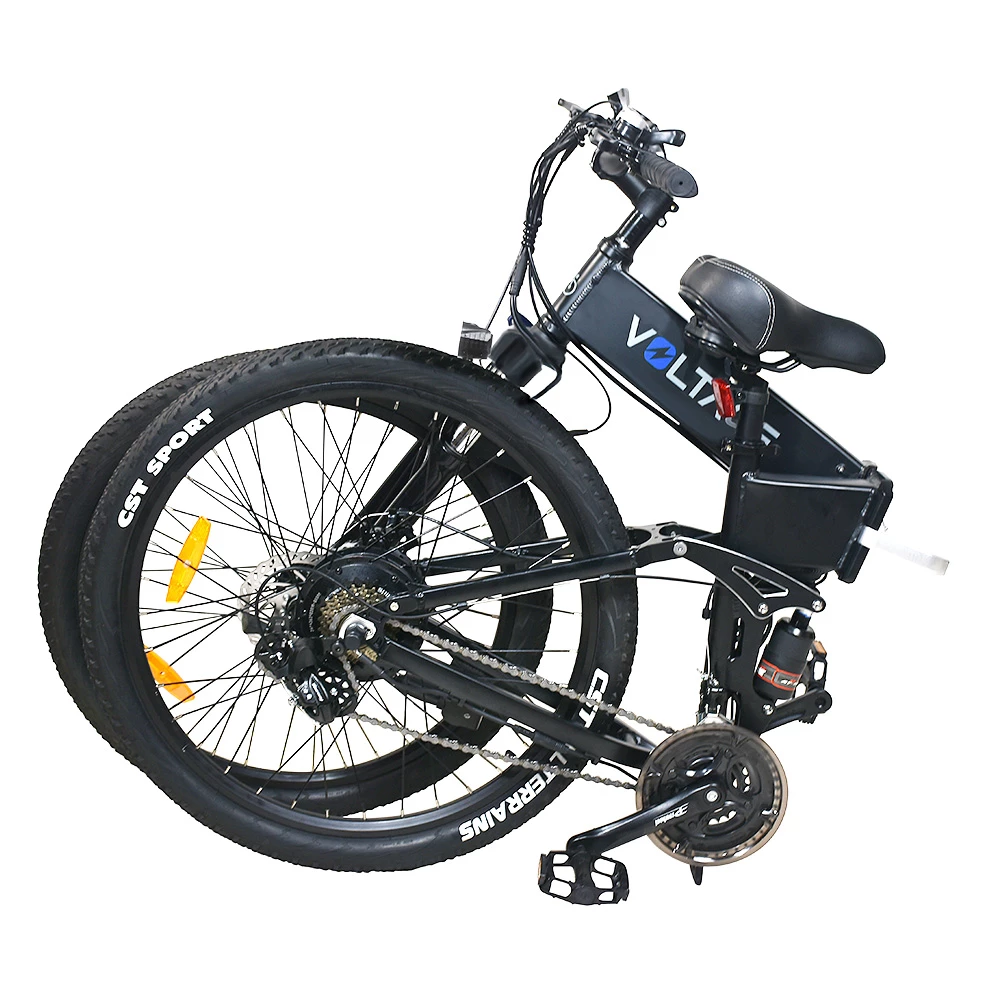 KAISDA K1-V Electric Bike 26 Inch Foldable Mountain Bike 250W Motor 25Km/h Max Speed 36V 10.4Ah Battery 70KM Max Range 120KG Max Load - Black 5 KAISDA K1-V Electric Bike 26 Inch Foldable Mountain Bike 250W Motor 25Km/h Max Speed 36V 10.4Ah Battery 70KM Max Range 120KG Max Load - Black - Image 5