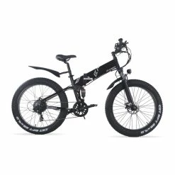 KAISDA K3 26*4.0 Inch Fat Tire Off-road Folding Electric Moped Folding Bike Mountain Bicycle 500W Motor SHIMANO 7-Speeds Derailleur LCD Display 10Ah Battery Max Speed 32km/h Aluminum Alloy Frame - Black