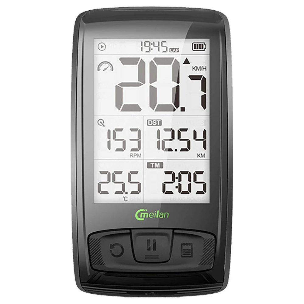 Meilan M4 Bike Computer Wireless Speedometer Odometer 2.5 Inch IML Mirror Surface Screen - Black 1 Meilan M4 Bike Computer Wireless Speedometer Odometer 2.5 Inch IML Mirror Surface Screen - Black