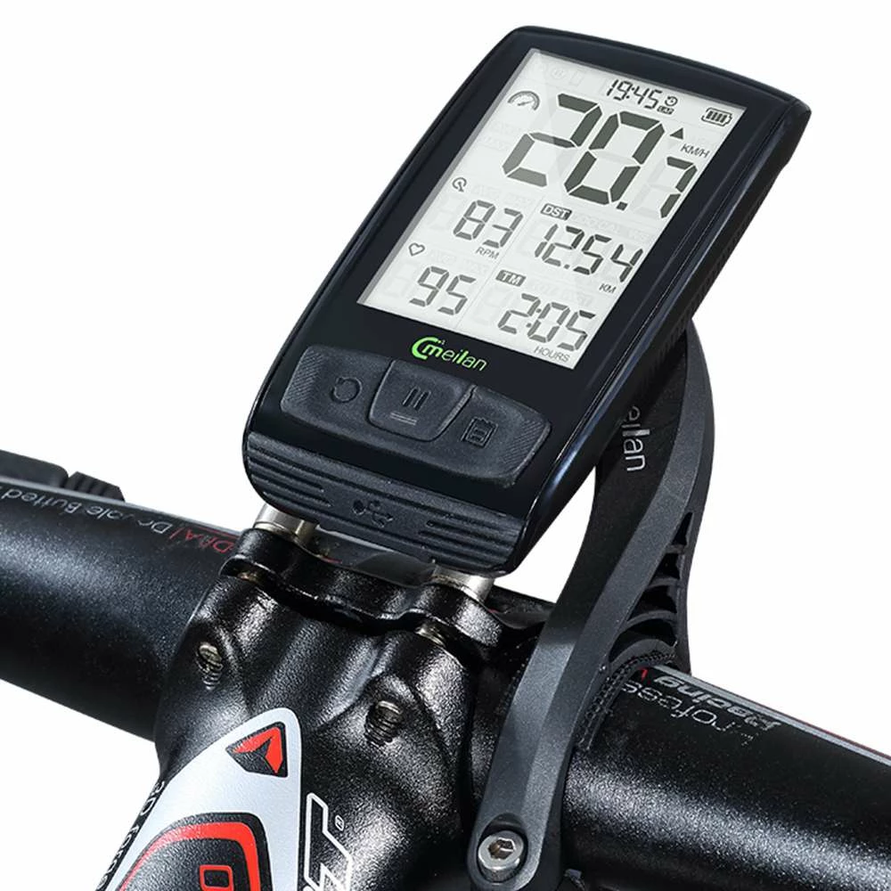 Meilan M4 Bike Computer Wireless Speedometer Odometer 2.5 Inch IML Mirror Surface Screen - Black 3 Meilan M4 Bike Computer Wireless Speedometer Odometer 2.5 Inch IML Mirror Surface Screen - Black - Image 3