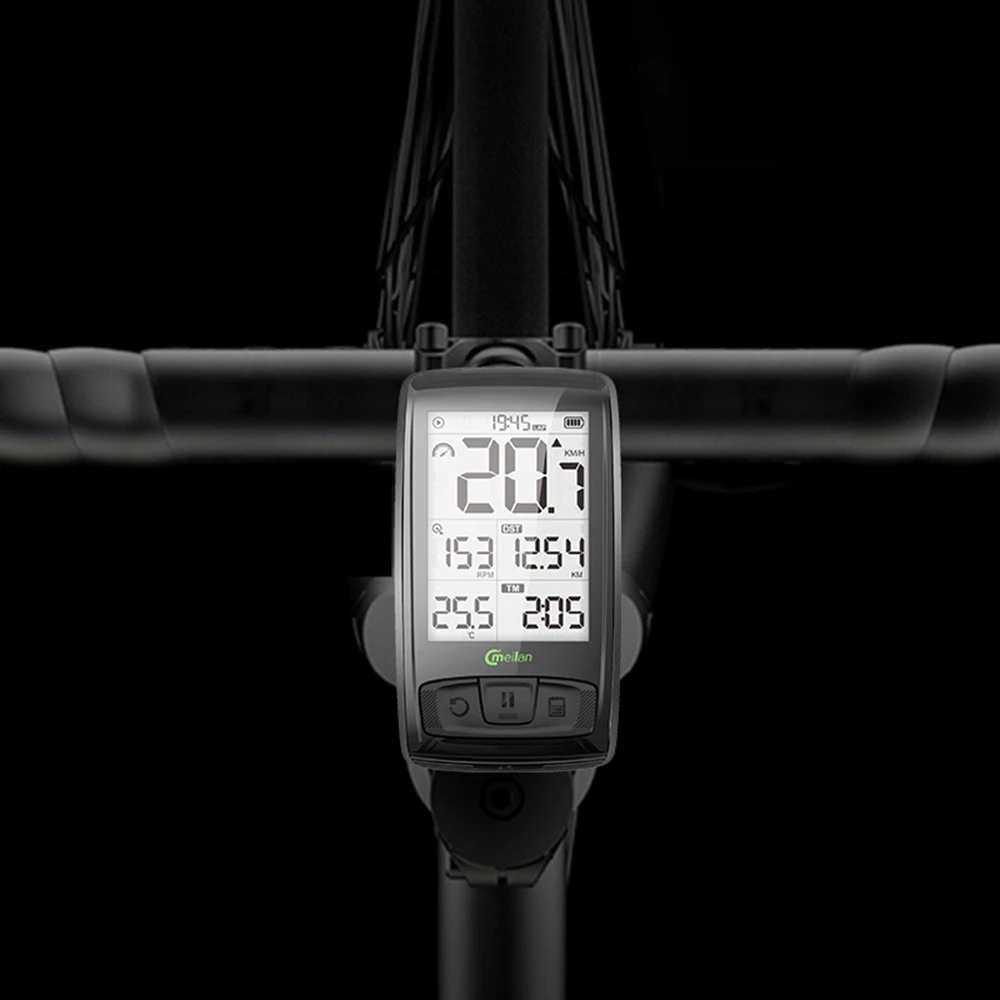 Meilan M4 Bike Computer Wireless Speedometer Odometer 2.5 Inch IML Mirror Surface Screen - Black 5 Meilan M4 Bike Computer Wireless Speedometer Odometer 2.5 Inch IML Mirror Surface Screen - Black - Image 5