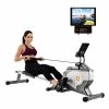Merax Folding Rowing Machine With Magnetic Tension System LED Monitor For Fitness Compact Folding Design - Black