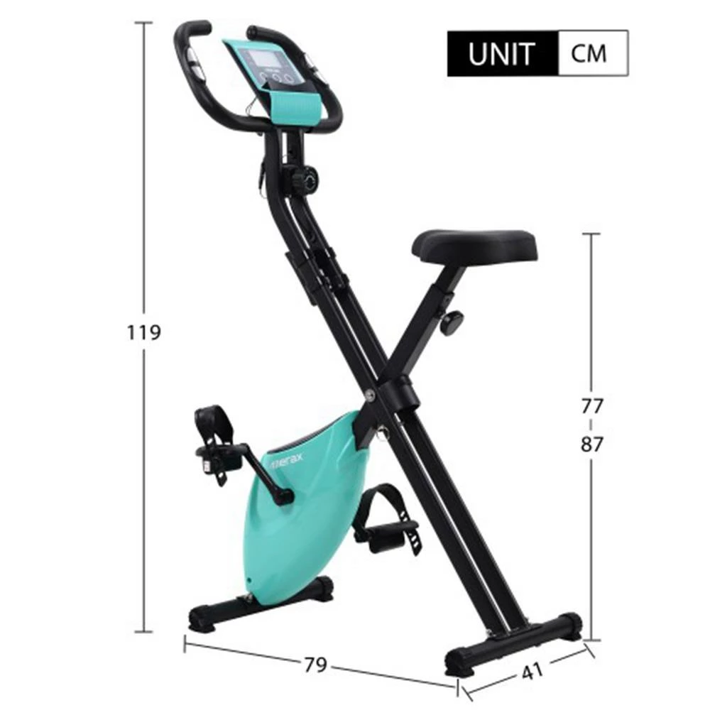 Merax X-Bike Lite Magnetic Foldable Exercise Bike With Padded Seat And LCD Console - Blue 5 Merax X-Bike Lite Magnetic Foldable Exercise Bike With Padded Seat And LCD Console - Blue - Image 5