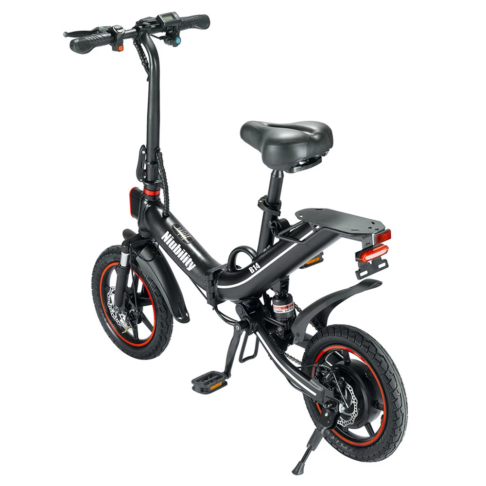 Niubility B14 Electric Moped Folding Bike 14 Inch 15Ah Battery Up To 100KM Mileage Max 25km/h 400W Motor Double Disc Brake - Black 5 Niubility B14 Electric Moped Folding Bike 14 Inch 15Ah Battery Up To 100KM Mileage Max 25km/h 400W Motor Double Disc Brake - Black - Image 5