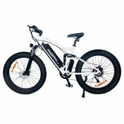 ONESPORT ONES1 Electric Bike 26*4.0 Inch Fat Tires 48V 500W Motor 10Ah Battery 25Km/h Max Speed Shimano 7 Speed - White