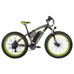Alternative view of RICH BIT TOP-022 Electric Mountain Bike 26*4.0 Inch Chaoyang Fat Tires 1000W Motor 48V 17AH Battery 35Km/h Max Speed Up To 60km Range Dual Disc Brake LCD Display IP54 Waterproof - Black Green