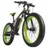 RICH BIT TOP-022 Electric Mountain Bike 26*4.0 Inch Chaoyang Fat Tires 1000W Motor 48V 17AH Battery 35Km/h Max Speed Up To 60km Range Dual Disc Brake LCD Display IP54 Waterproof - Black Green