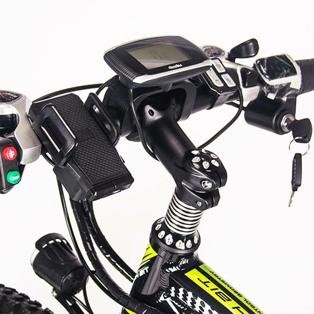 RICH BIT TOP-022 Electric Mountain Bike 26*4.0 Inch Chaoyang Fat Tires 1000W Motor 48V 17AH Battery 35Km/h Max Speed Up To 60km Range Dual Disc Brake LCD Display IP54 Waterproof - Black Green 5 RICH BIT TOP-022 Electric Mountain Bike 26*4.0 Inch Chaoyang Fat Tires 1000W Motor 48V 17AH Battery 35Km/h Max Speed Up To 60km Range Dual Disc Brake LCD Display IP54 Waterproof - Black Green - Image 5