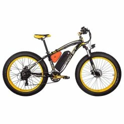 Alternative view of RICH BIT TOP-022 Electric Mountain Bike 26*4.0 Inch Chaoyang Fat Tires 1000W Motor 48V 17AH Battery 35Km/h Max Speed Up To 60km Range Dual Disc Brake LCD Display IP54 Waterproof - Black Yellow
